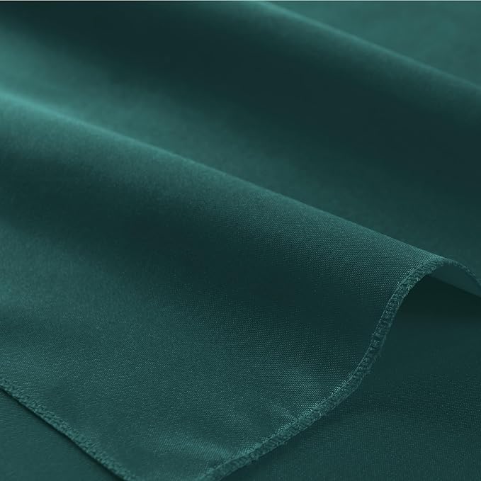 100 Pack Dark Green Satin Napkins and Napkin Rings Set, 12 x 12 Inch Silky Soft Cloth Napkins Set of 50, Square Satin Dinner Table Napkins Bulk for Wedding Banquet Graduation Party Decoration
