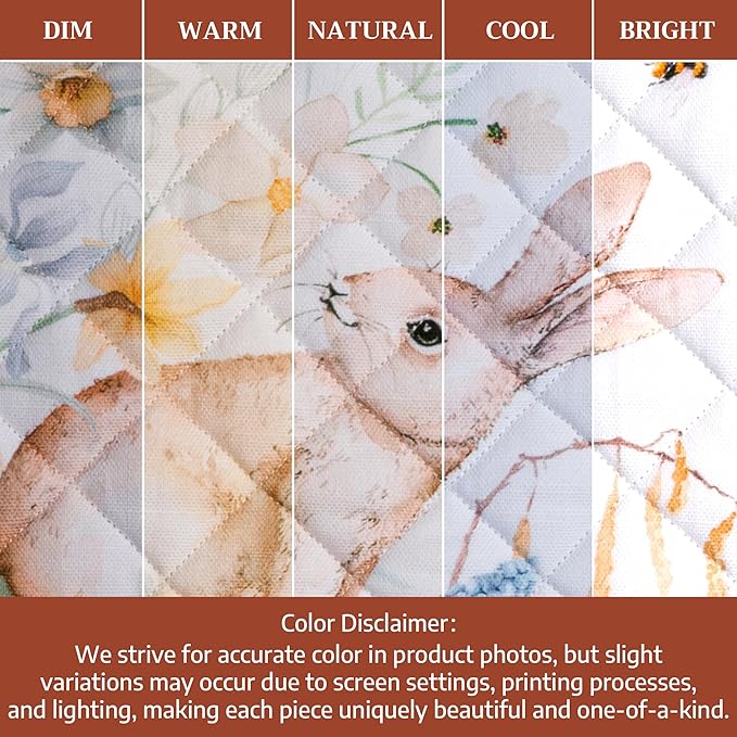 Maison d' Hermine Pot Holders 100% Cotton Heat Resistant Potholders 8" x 8" Hot Pads with Loop BBQ Cooking Baking Gifts for Mothers Day Handling Hot Pans Spring/Summer (Pack of 1, Easter Dew)