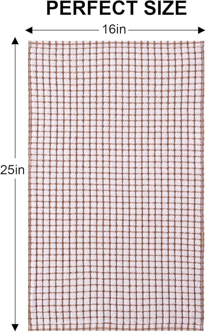 Kitinjoy Cotton 12 Pack Terry Kitchen Towels, 16 x 25 Inches Super Soft and Absorbent Dish Towels, Quick Drying Hand Towels for Kitchen Drying, Mix Colour