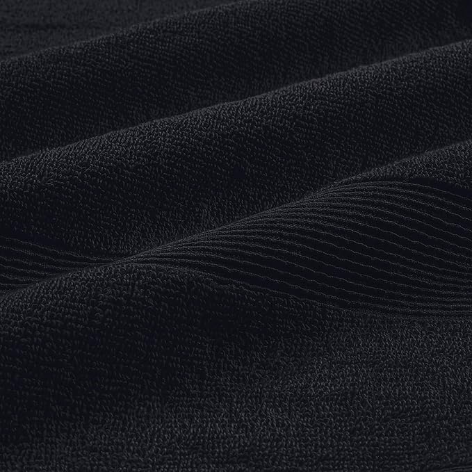 Belizzi Home 8 Piece Towel Set 100% Ring Spun Cotton, 2 Bath Towels 27x54, 2 Hand Towels 16x28 and 4 Washcloths 13x13 - Ultra Soft Highly Absorbent Machine Washable Hotel Spa Quality - Black