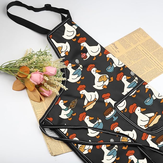 VAMSII Cooking Apron with Pockets Girls Chef Apron BBQ Baking Kitchen Apron for Girl Just a Girl Who Loves Cooking and Baking