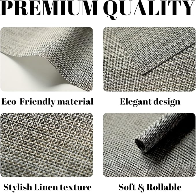 Placemats Set of 6 Vinyl/Plastic Woven Place Mats for Kitchen Table Indoor/Outdoor Washable Placemat Wipeable Dining Table Mats (Brown,6)