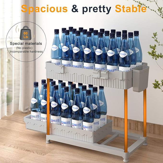 Sevenblue 3 Pack Under Sink Organizers, 2-Tier Multi-Use Kitchen and Bathroom Organizers and Storage with Sliding Drawers, Bathroom Cabinet Organizer (Gray, 12.8 Inch)
