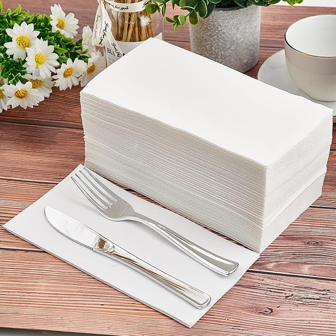 200PACK Disposable Hand Towels for Bathroom, Soft and Absorbent Paper Guest Towels Disposable Decorative Bathroom Hand Napkins for Kitchen, Parties, Weddings, Dinners