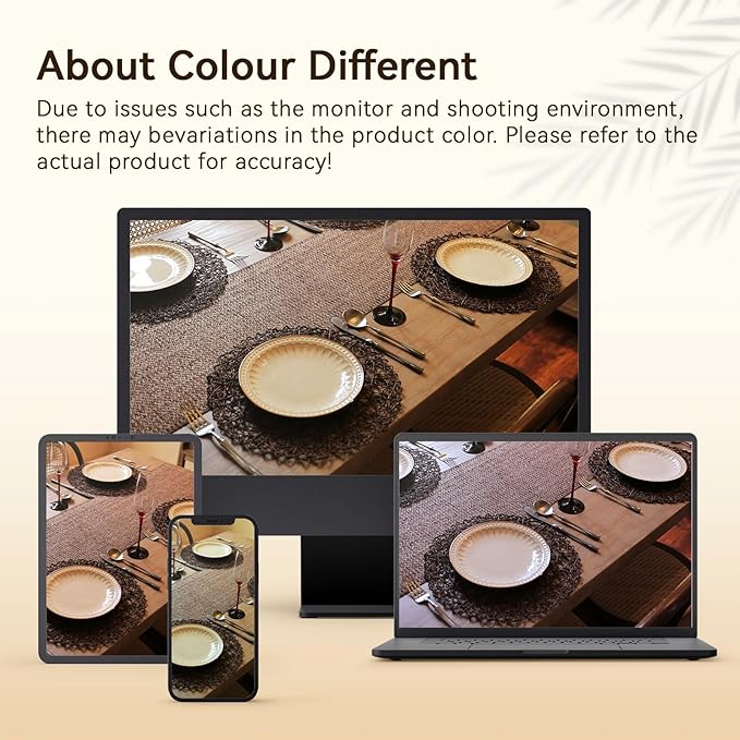 AHHFSMEI Paper Braided Round Placemats Set of 12 Natural Non-Slip Heat Resistant Table Mats for Dining Tables Woven Indoor & Outdoor Place mats(Coffee,12)
