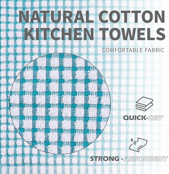 Oeleky Dish Towels for Kitchen, Cotton Kitchen Towels for Drying Dishes Pack of 8 (Multi B, 15X26 inches)