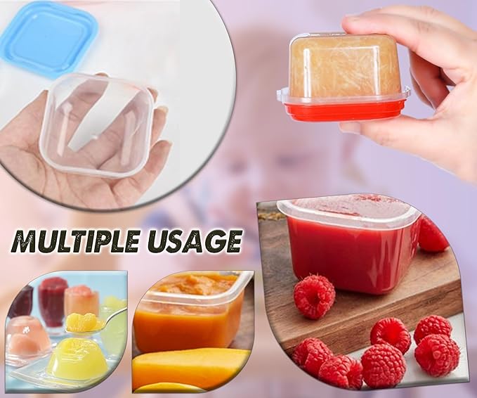 ARSUK Baby Food Containers (4oz/120ml, 16 Pack) - Small Plastic Containers with Lids - Toddler Snack Containers - Reusable Freezer Safe Food Storage Jars - BPA-Free, Leakproof & Microwave Safe