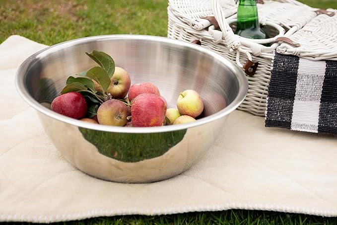 Fox Run Stainless Steel Mixing Bowl, 10.75 Quart Capacity Large Metal Bowl