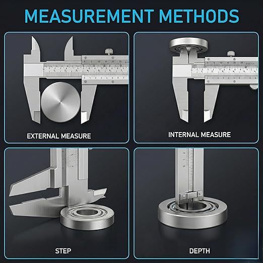 Vernier Caliper, 0-6inch/0-150mm Manual Micrometer, Stainless Steel Caliper,0.02mm/0.001" High Precision, Durable Slide Caliper Measuring Tool