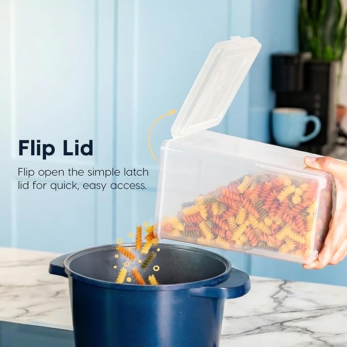 IRIS USA Food Storage Containers with Flip-Top Lid, 3.9 Qt - 4 Pack, Clear Stackable Food Containers for Kitchen & Pantry Organization, BPA-Free, Food Grade Plastic For Flour, Sugar, Dry Food, Grain