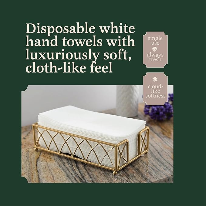Linen-Feel European-White Paper Napkins - Decortive Cloth-Like Disposable Dinner Napkins - Soft And Absorbent. For Kitchen, Party, Wedding, Bathroom Or Any Occasion. (Pack of 200)
