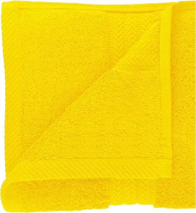 HERCULEAN Large Bath Towels 24 x 50 Pack of 6 | Quick Dry and Highly Absorbent | 100% Cotton Terry Towels for Bathroom - Perfect for Shower - Pool and Spa - Luxury Soft Towels - Lemon Yellow