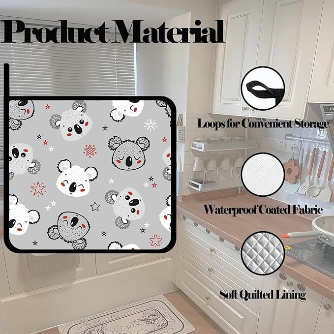 Cute Koala Stars Pot Holders Set of 2,Kitchen Heat Resistant Potholder for Microwave Cooking Baking Oven and BBQ