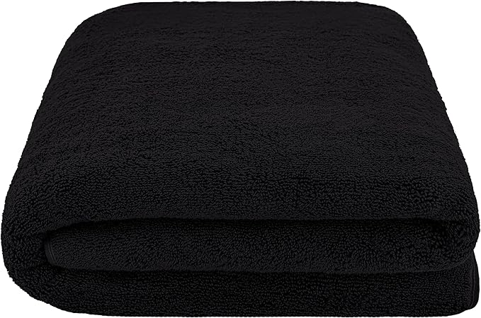 Cotton Paradise 100% Cotton 40x80 Oversized Bath Sheet, Extra Large Turkish Bath Towels for Bathroom, Black Bathsheet
