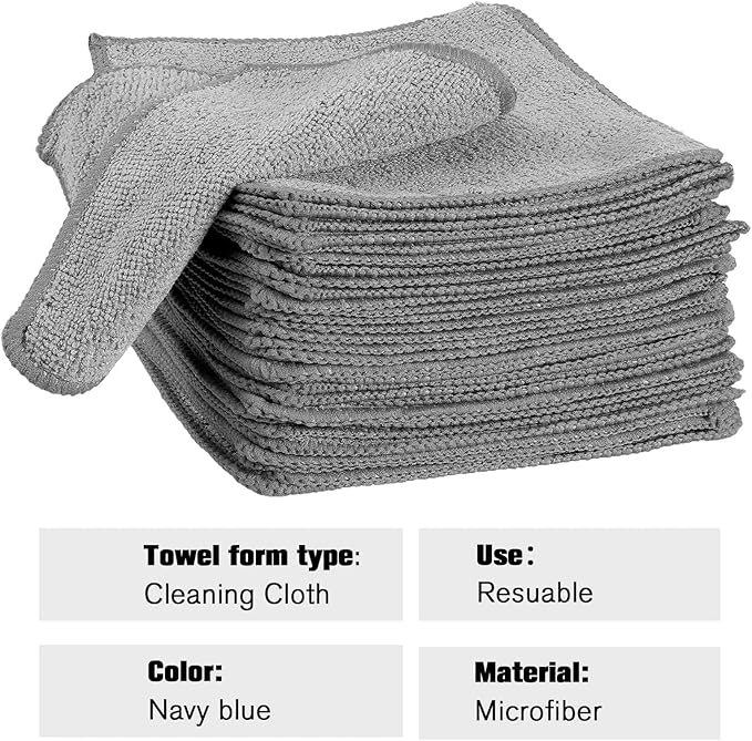 Tanlade Cleaning Cloth Dry Erase Cloth Cleaning Rags Reasonable Kitchen Towels Microfiber Towels Cars Wash(6 x 6 Inch,Gray,30 Pcs)