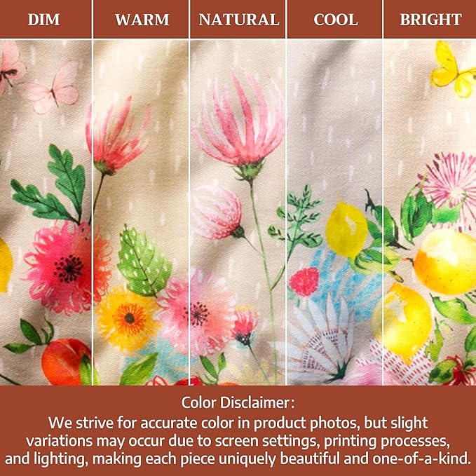 Maison d' Hermine Double Oven Mitts 100% Cotton 7"x35" Double Oven Mitt Heat Resistant BBQ Cooking Gloves with Loop Baking Grilling Gifts for Mothers Day Spring Summer (Jardin D'Ete - Fog)