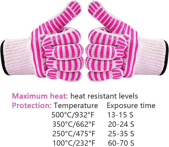 CZSYZCZS Extreme Heat Resistant Oven Gloves - 932F - Cooking Gloves for BBQ, Grilling, Baking,Cutting, Smoker Fireplace