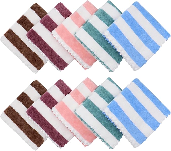 Microfiber Cleaning Cloth Lint Free Cleaning Rags, 10 Pack Fast Drying Dish Rags for Cleaning, Super Absorbent Kitchen Dish Cloths for Wash Dishes,12 in x 12 in, Mix Color