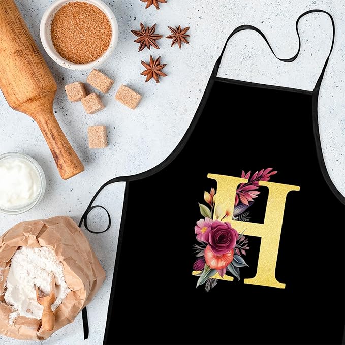 Monogrammed Aprons - A-Z Initial, Letter Aprons for Cooking and Baking