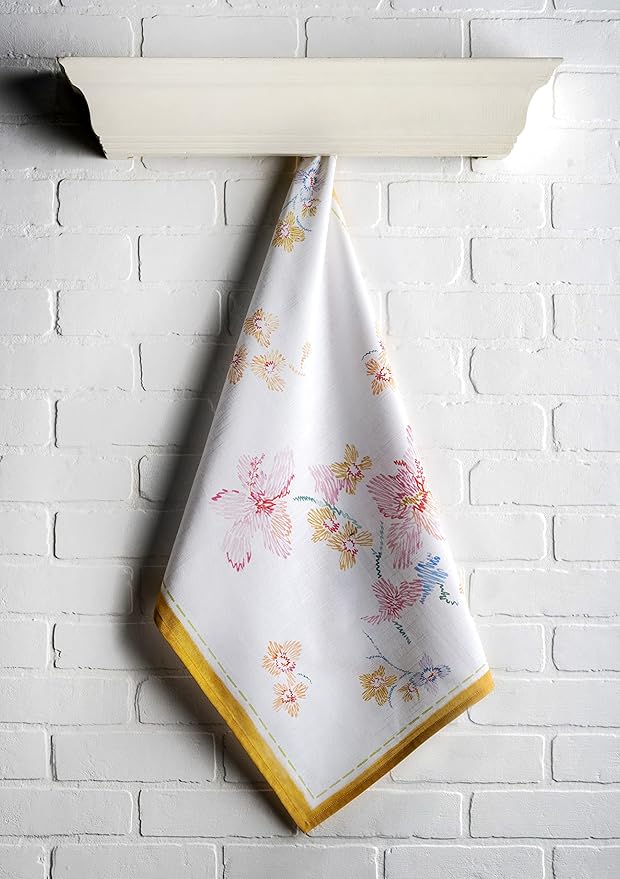 Maison d' Hermine Kitchen Towels Set of 3 100% Cotton 27.50" x 20" Reusable Cloth Tea Dish Towels Absorbent with Hanging Loop for Kitchen Gifts for Mothers Day Spring/Summer (Paradise Island)