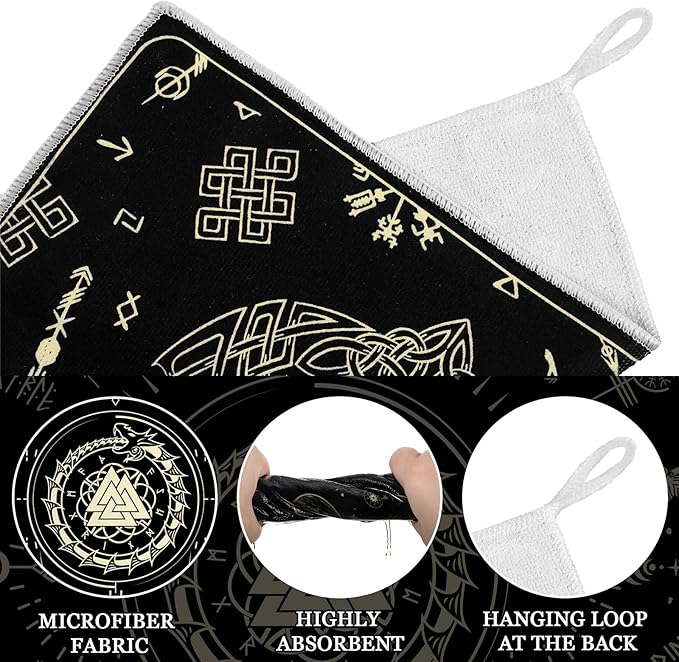 Bencailor 6 Pcs Retro Kitchen Towels 15.7 x 23.6 Inch Farmhouse Vintage Hand Towels Decorative Absorbent Dish Cloth for Bathroom Decor for Cooking Baking Cleaning(Simple Color,Viking)