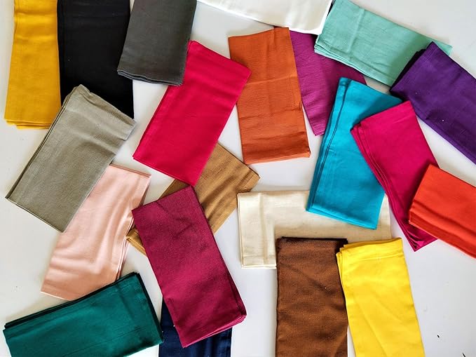 FINGERCRAFT Dinner Cloth Napkin Cotton Linen Blend 12 Pack Natural Premium Quality, Mitred Corner for Every Day Use Pre Shrunk and Good Absorbency 20x20 inch Easter Color Ivory