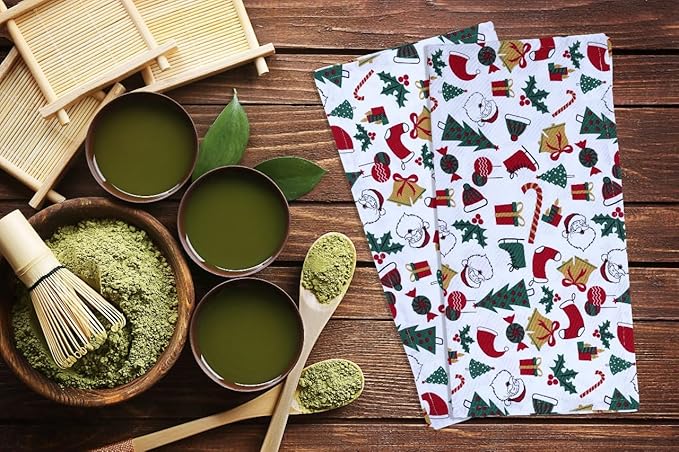 Urban Villa Cloth Napkins Set of 12 20x20 100% Cotton Hemstitch Napkins Cloth Washable Durable Reusable Absorbent Table Dinner Napkins Cloth for Christmas Hotel Lunch Restaurant Weddings Parties–Santa