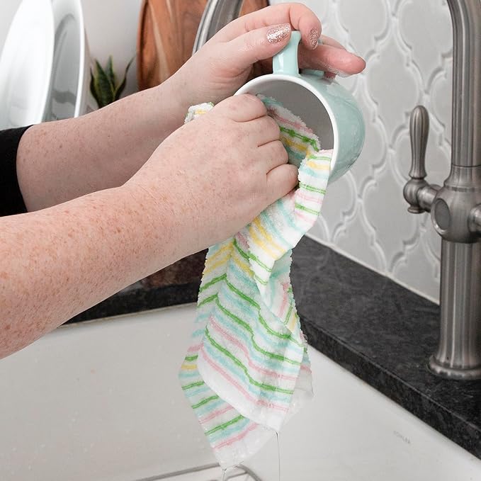Ritz Pebble Bar Mop Towels: Highly Absorbent and Super Soft, 100% Cotton, Durable Super Absorbent Kitchen Bar Towels for Wiping Tables and Counters, 12x12, 6-Pack, Spring