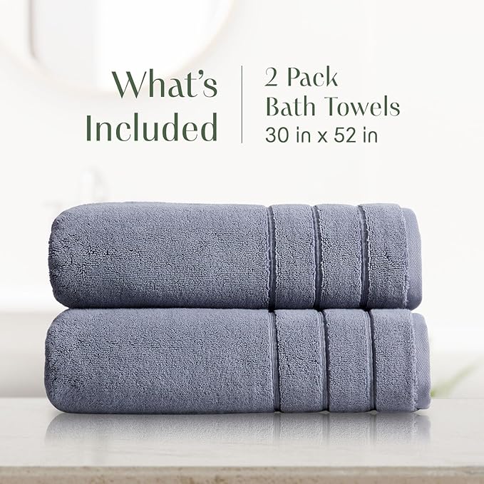 Springtree Home Luxury Turkish Cotton Bath Towels | 100% Turkish Cotton | Premium Bath Towels | Ultra Soft Thick Plush & Highly Absorbent | Luxury Hotel & Spa Quality Bathroom Towels | Dusk