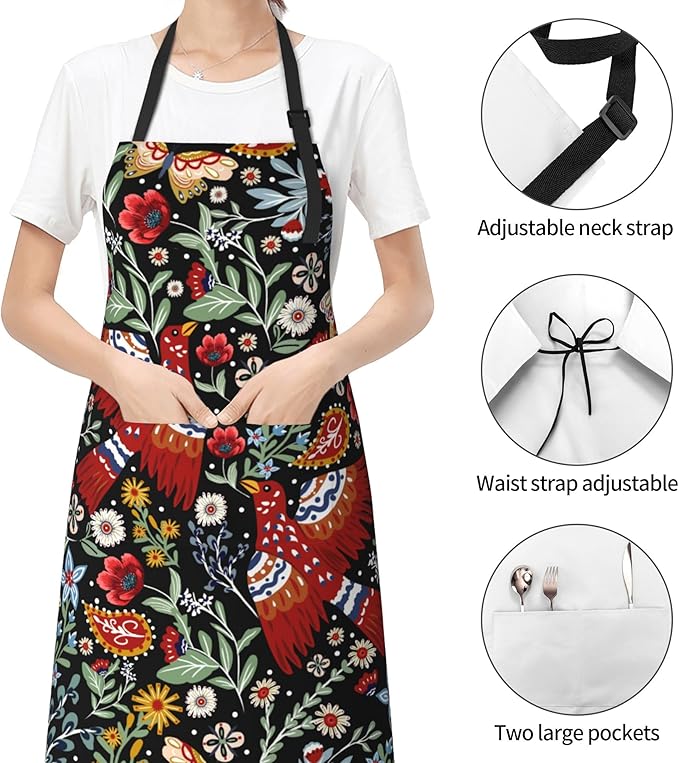Funny Apron Polyester Grooming Aprons with Pocket for Cooking Kitchen Grilling Adults