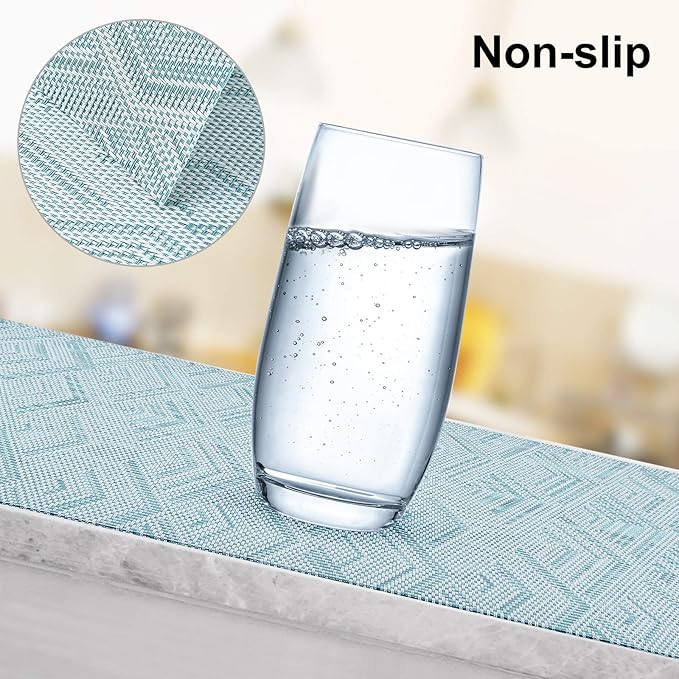Aofmee Placemats Set of 6, Heat Resistant Place Mats, Washable Durable PVC Table Mats, Woven Vinyl Plastic Placemats for Dining Table, Non-Slip Stain Resistant Kitchen Table Placemats, Easy to Clean