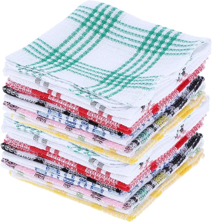 Lemecima 20 Pieces Kitchen Dish Cloths for Washing Cleaning Absorbent Dish Rags Drying Dish Towels for Scrubbing Wipe Glass Home and Household Supplies