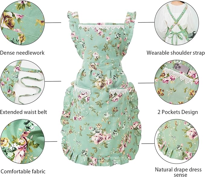 Funny Aprons for Women with Pockets, Kitchen Cooking Grilling Bbq Cute Chef Apron, Mothers Day Birthday Gifts for Women