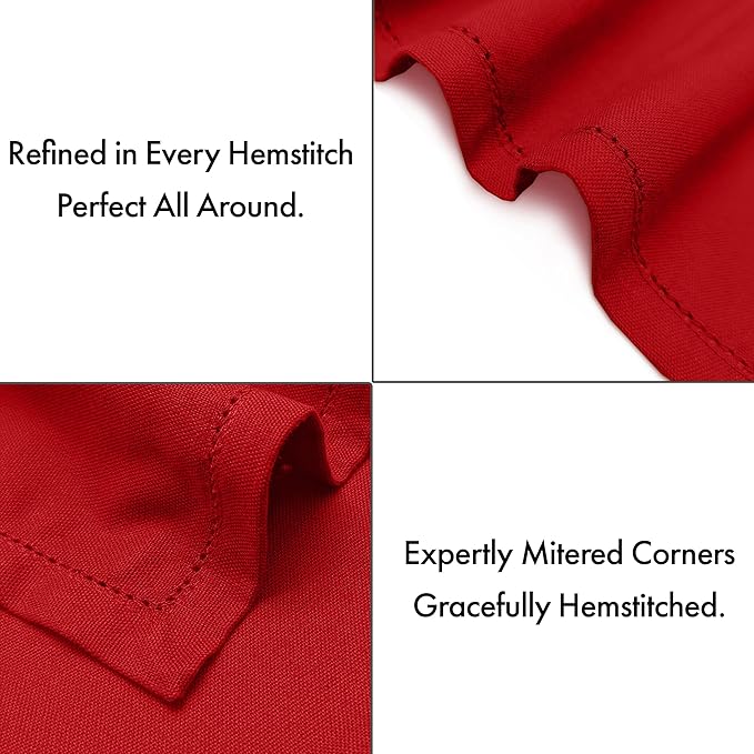 Ruvanti Cloth Napkins Set of 12, 100% Cotton High GSM 18x18 Inches, Hem Stitched Corners, Soft, Washable, Durable & Absorbent, Perfect for Parties, Christmas, Thanksgiving Dinners – Flame Scarlet