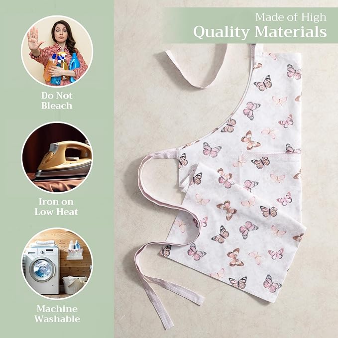 Maison d' Hermine 100% Cotton Apron for women with Pocket Kitchen Chef Apron for Men Cooking Mothers Day Gifts