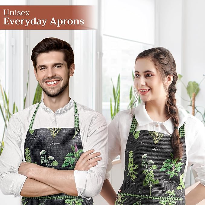 Maison d' Hermine 100% Cotton Apron for women with Pocket Kitchen Chef Apron for Men Cooking Mothers Day Gifts