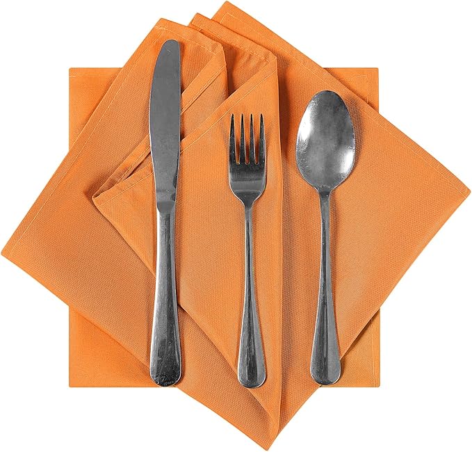 Bailarina Cloth Napkins Set of 40,17x17 inches Dinner Napkins Cloth Washable,Polyester Square Table Cloth Napkin Bulk with Hemmed Edges Ideal for Banquets, Parties and Weddings-Orange