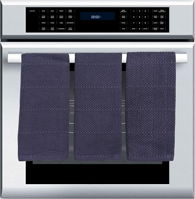 Eggplant Purple Kitchen Hand Dish Towels: Oversized 28" x 18", 100% Cotton Cloth Soft Cleaning Drying Absorbent Textured Design, Set of 3 Multipurpose for Everyday Use