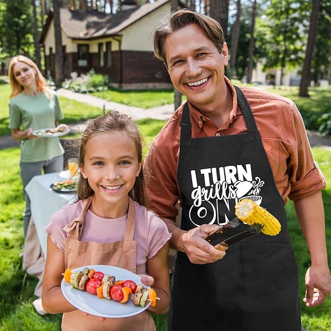 Grilling Aprons for Men,Cnavas Corss Back with Large Pockets Adjustable Chef Aprons, Funny Gifts for Men