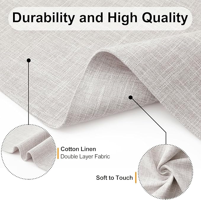 Homaxy Cloths Placemats for Dining Table Set of 4, Heat Resistant Washable Cotton Linen Blend Table Mats, Easy to Clean Place Mats for Indoor Outdoor Party Kitchen Decoration, 13" x 19", Beige