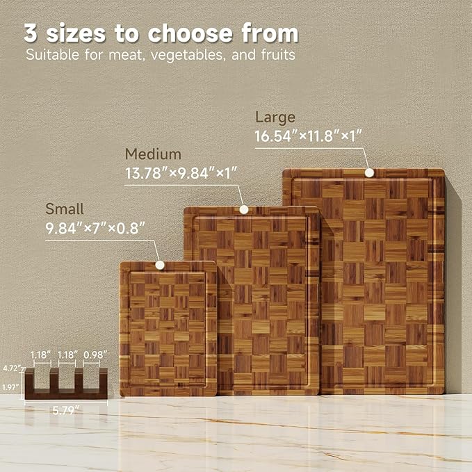 Large Cutting Board,Bamboo Wood Cutting Boards For Kitchen,3 Packs Chopping Board Set With Juice Groove, For Butcher Block,Vegetables,Fruits And Cheese