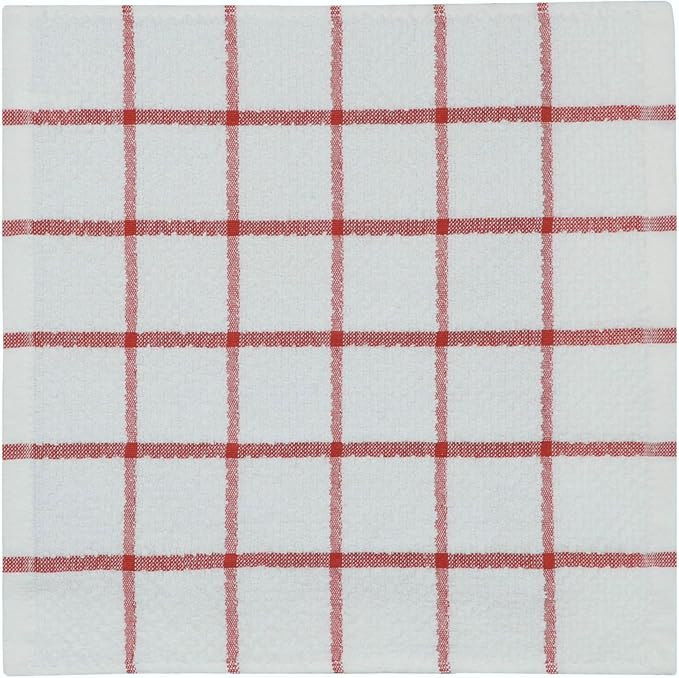 Cleaning Rags Cleaning Cloths for Cleaning House, Cotton Dish Cloths Dish Rags for Washing Dishes, Set of 8, Light and Soft Terry Kitchen Washcloths Kitchen Rags,12 Inch x 12 Inch (Red Set