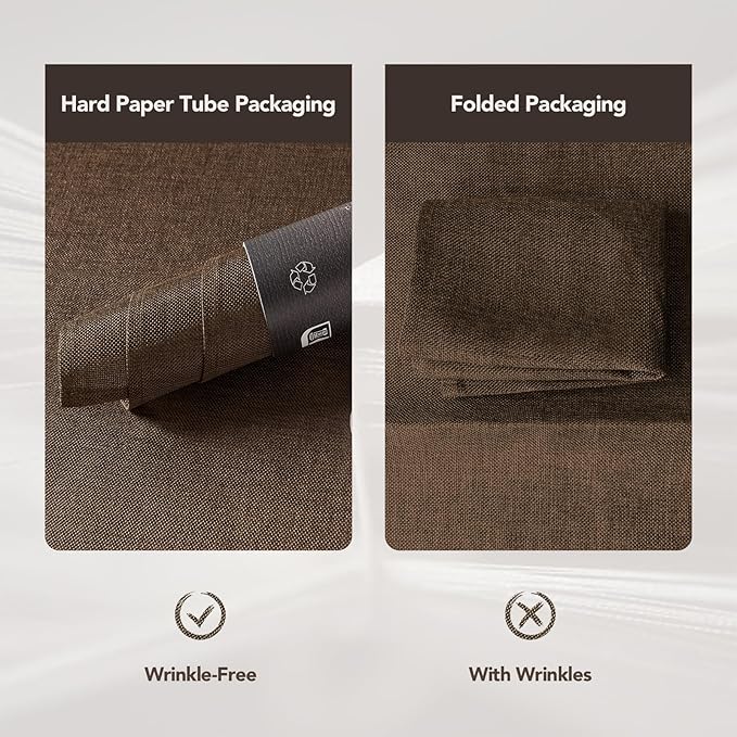 BALCONY & FALCON Faux Linen Placemats Set of 4 Washable Place Mats Heat Resistant Table Mats for Restaurant Dining Christmas Thanksgiving Party Indoor Outdoor （Brown, 17.7x11.8 in, 4PCS