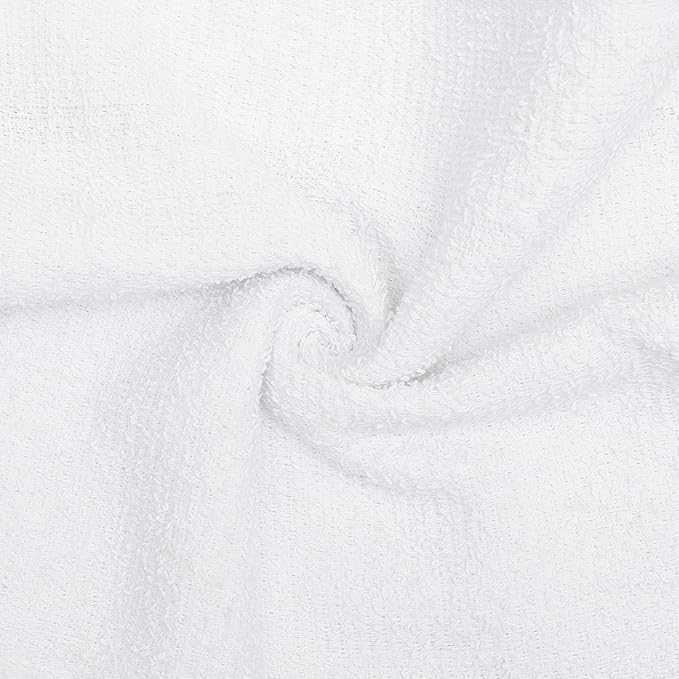 Looperry White Terry Cloth Rags (60 Pack Bulk) 13"x13" Inches Commercial Grade Dish Cloth Multipurpose Cleaning Rags for Housekeeping, Car Wash. Absorbent & Reusable Bar Mop Towels for Kitchen Cotton