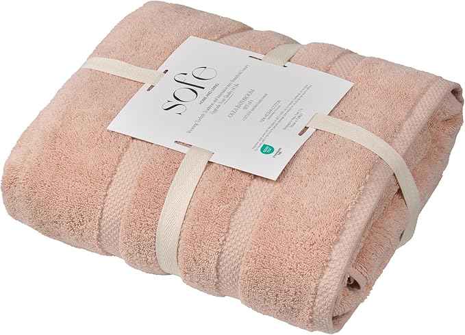 SOFE H&L | Olea Luxury Turkish Cotton Bath Towel Set of 1 : 1 Jumbo Bath Towel Blush | Premium, Soft, Durable, Absorbent | XL Bath Towels Oversized