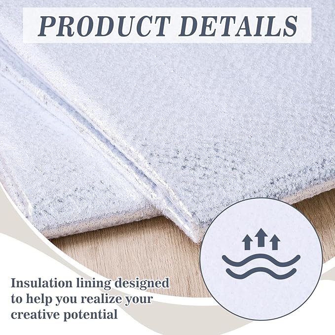Treela 4 Pcs 45 x 24 Inch Heat-Resistant Batting for Potholders Insulating Thermal Lining Batting with 20 Pcs Fabric Clips for Pot Holders Reflective Heat Fabric