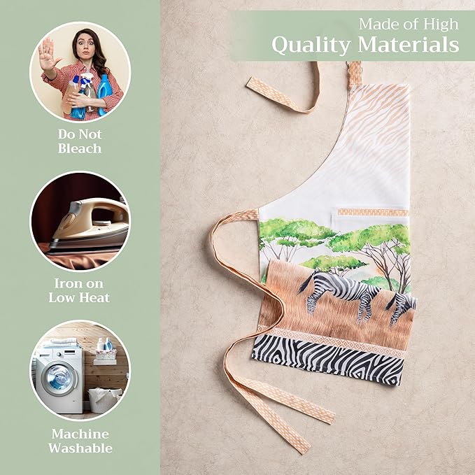 Maison d' Hermine 100% Cotton Apron for women with Pocket Kitchen Chef Apron for Men Cooking Mothers Day Gifts