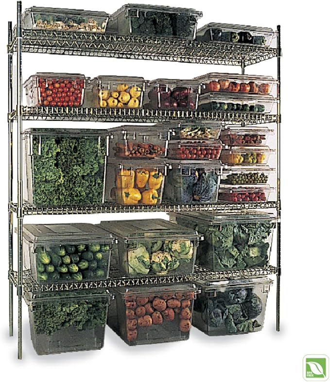 Rubbermaid Commercial Products Food Storage Box, 2 Gallon Capacity, White, for Restaurant/Kitchen/Cafeteria