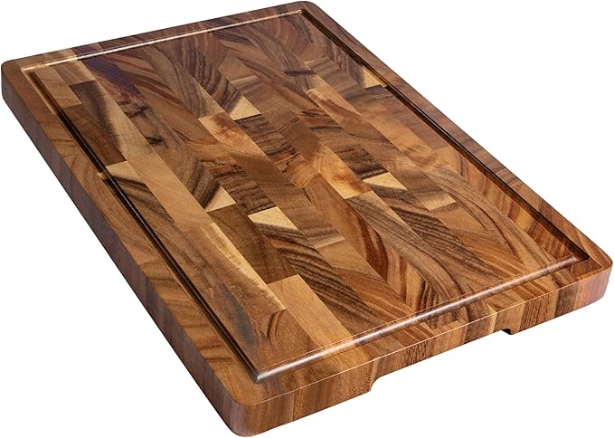 THETCHRY Walnut Cutting Boards for Kitchen, End Grain Wooden Chopping Board with Juice Groove, Charcuterie Butcher Block for Meal Prep & Serving with Gift Box, 16.5" x 11.6" x 0.8"