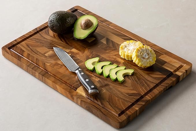 THETCHRY Walnut Cutting Boards for Kitchen, End Grain Wooden Chopping Board with Juice Groove, Charcuterie Butcher Block for Meal Prep & Serving with Gift Box, 16.5" x 11.6" x 0.8"
